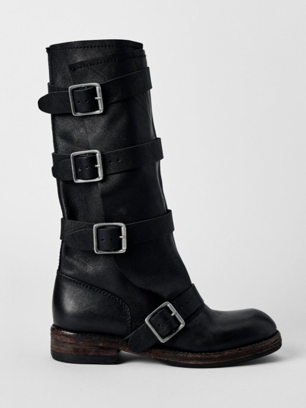 LEATHER BUCKLE ANKLE BOOTS KATE MOSS X ZARA SIZE EU 39 / US 8 - Picture 2 of 12